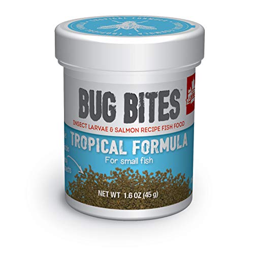 Fluval Bug Bites Nourriture pour poissons tropicaux, petits granules pour poissons de taille petite à moyenne, 1,59 oz, A6577